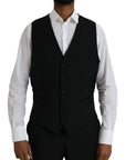 Dolce & Gabbana Black Polyester STAFF Formal 3 Piece Suit