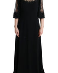 Dolce & Gabbana Elegant Black Floral Maxi Dress