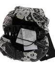 Dolce & Gabbana Elegant Black & White Floral Lace Crystal Hair Claw