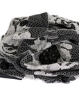Dolce & Gabbana Elegant Black & White Floral Lace Crystal Hair Claw
