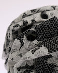 Dolce & Gabbana Elegant Black & White Floral Lace Crystal Hair Claw