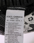 Dolce & Gabbana Elegant Black & White Floral Lace Crystal Hair Claw