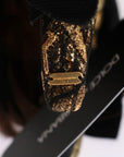 Dolce & Gabbana Crystal-Embellished Gold Brown Diadem Headband