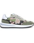 Philippe Model Chic Army Suede-Trimmed Fabric Sneakers