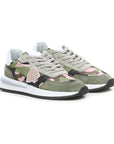 Philippe Model Chic Army Suede-Trimmed Fabric Sneakers