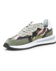 Philippe Model Chic Army Suede-Trimmed Fabric Sneakers