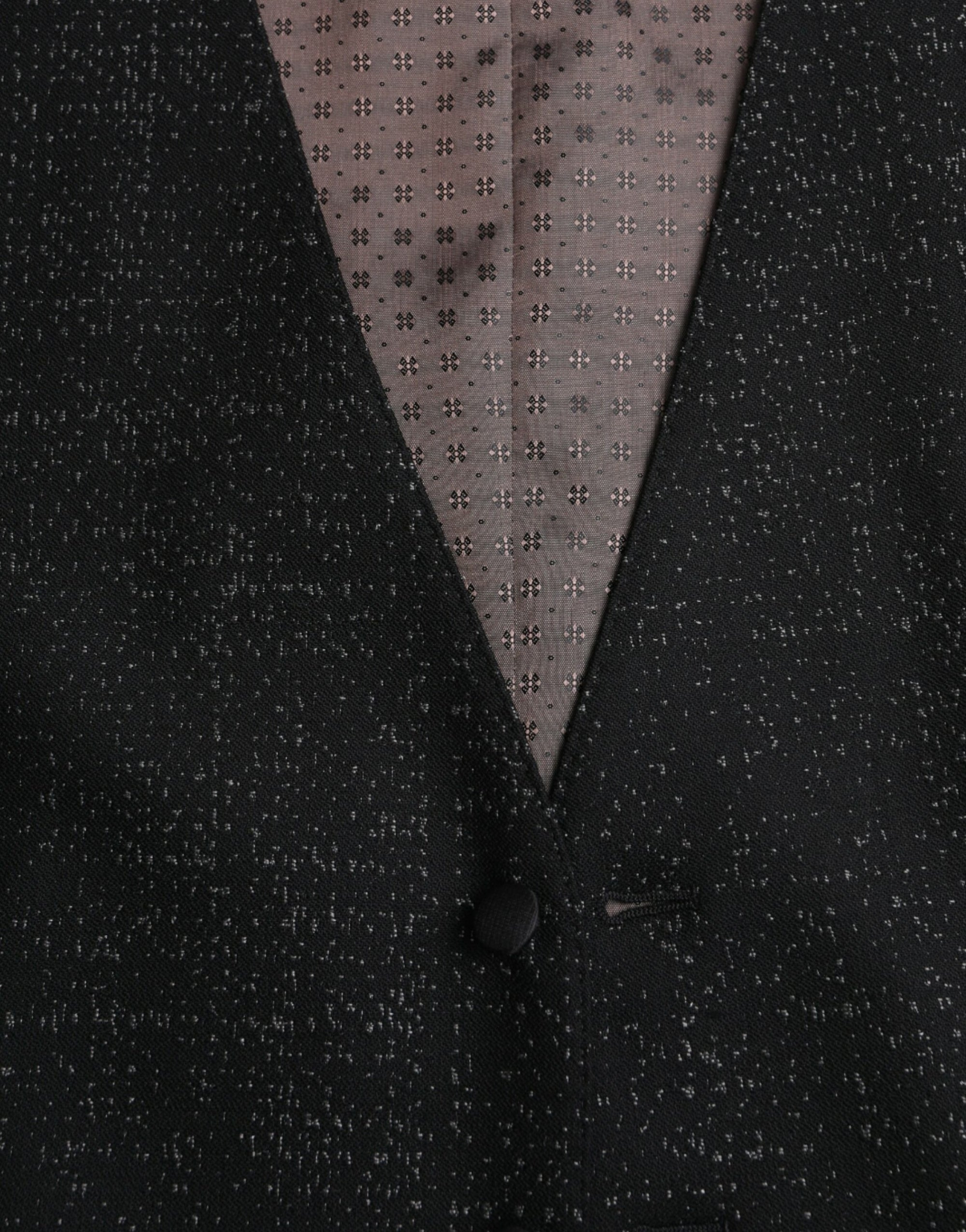 Dolce &amp; Gabbana Black Brown Silk Waistcoat Dress Formal Vest