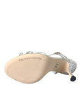 Dolce & Gabbana Silver Viscose Crystal Heels Sandals Shoes