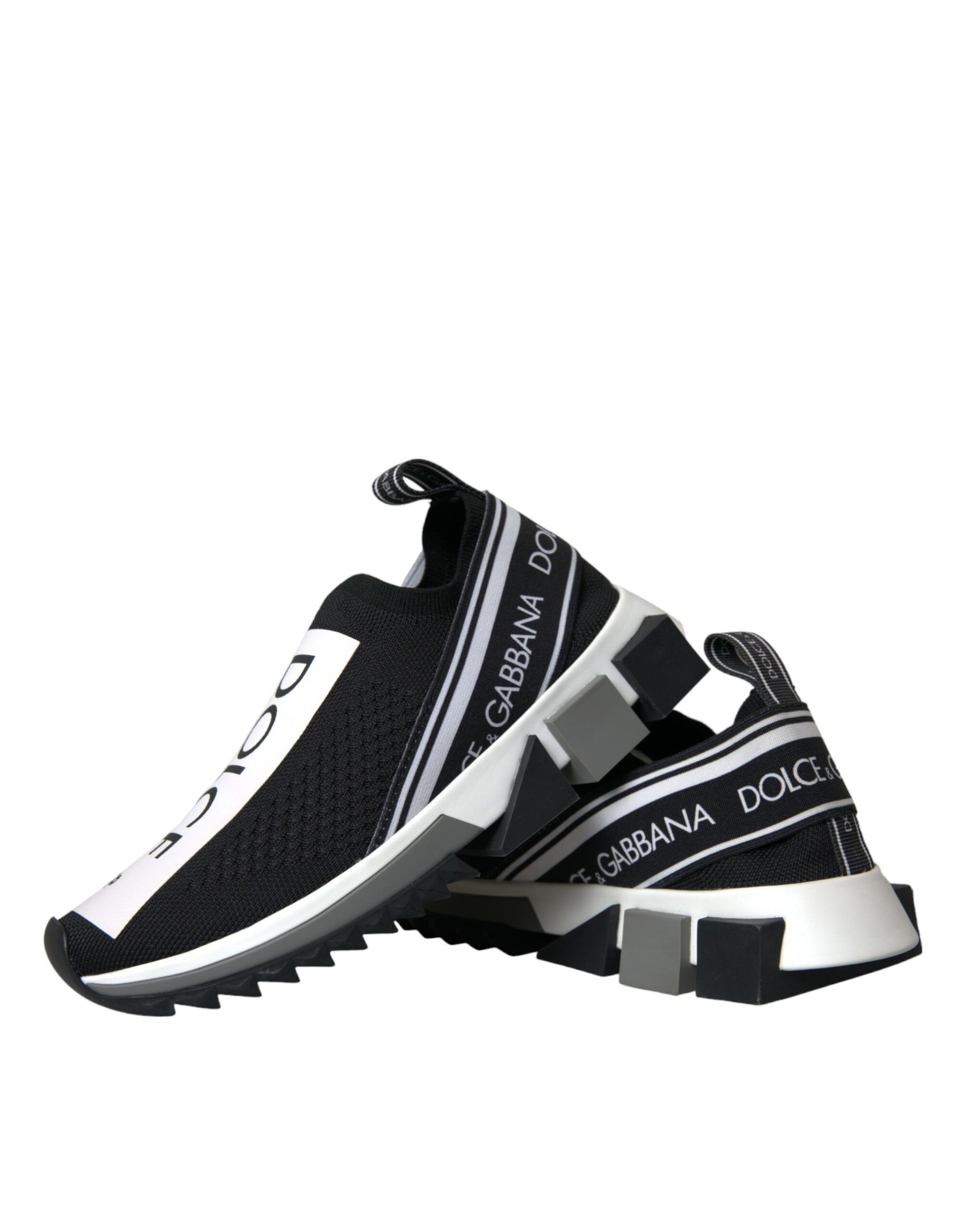 Dolce &amp; Gabbana Black White Slip On Sorrento Sneakers Shoes