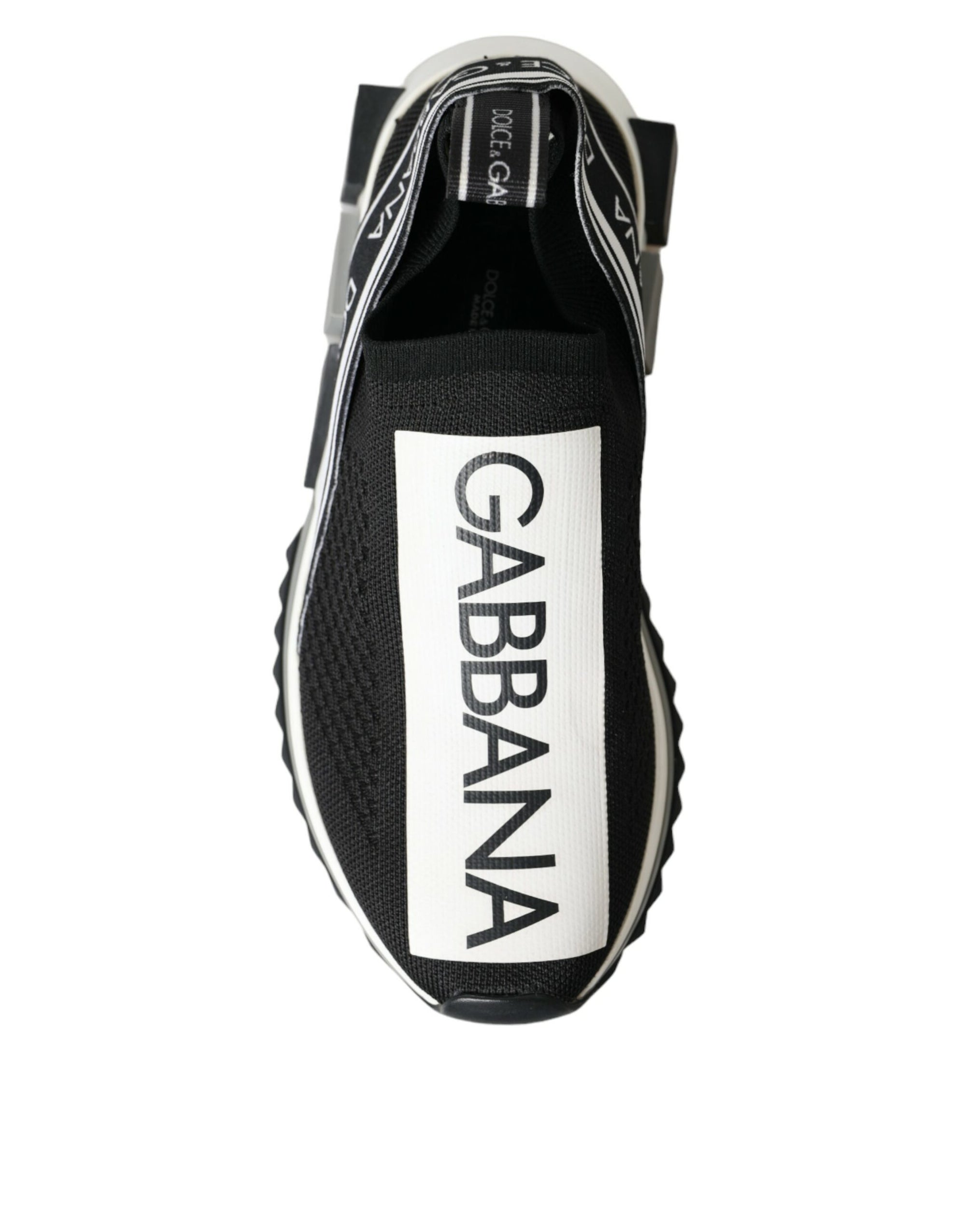 Dolce &amp; Gabbana Black White Slip On Sorrento Sneakers Shoes
