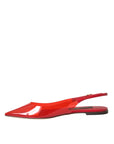 Dolce & Gabbana Red PVC Slingback Clear Flats Sandals Shoes