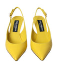 Dolce & Gabbana Yellow Leather Slingbacks Heels Shoes