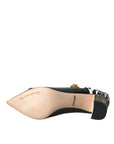 Dolce & Gabbana Black Leather Crystal Mary Jane Pumps Shoes