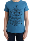 Dolce & Gabbana Chic Blue Cotton Tee with 2017 Print