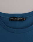 Dolce & Gabbana Chic Blue Cotton Tee with 2017 Print