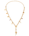 Dolce & Gabbana Gold Tone Chain Brass Beaded Statement Sicily Necklace