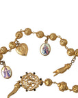 Dolce & Gabbana Gold Tone Chain Brass Beaded Statement Sicily Necklace