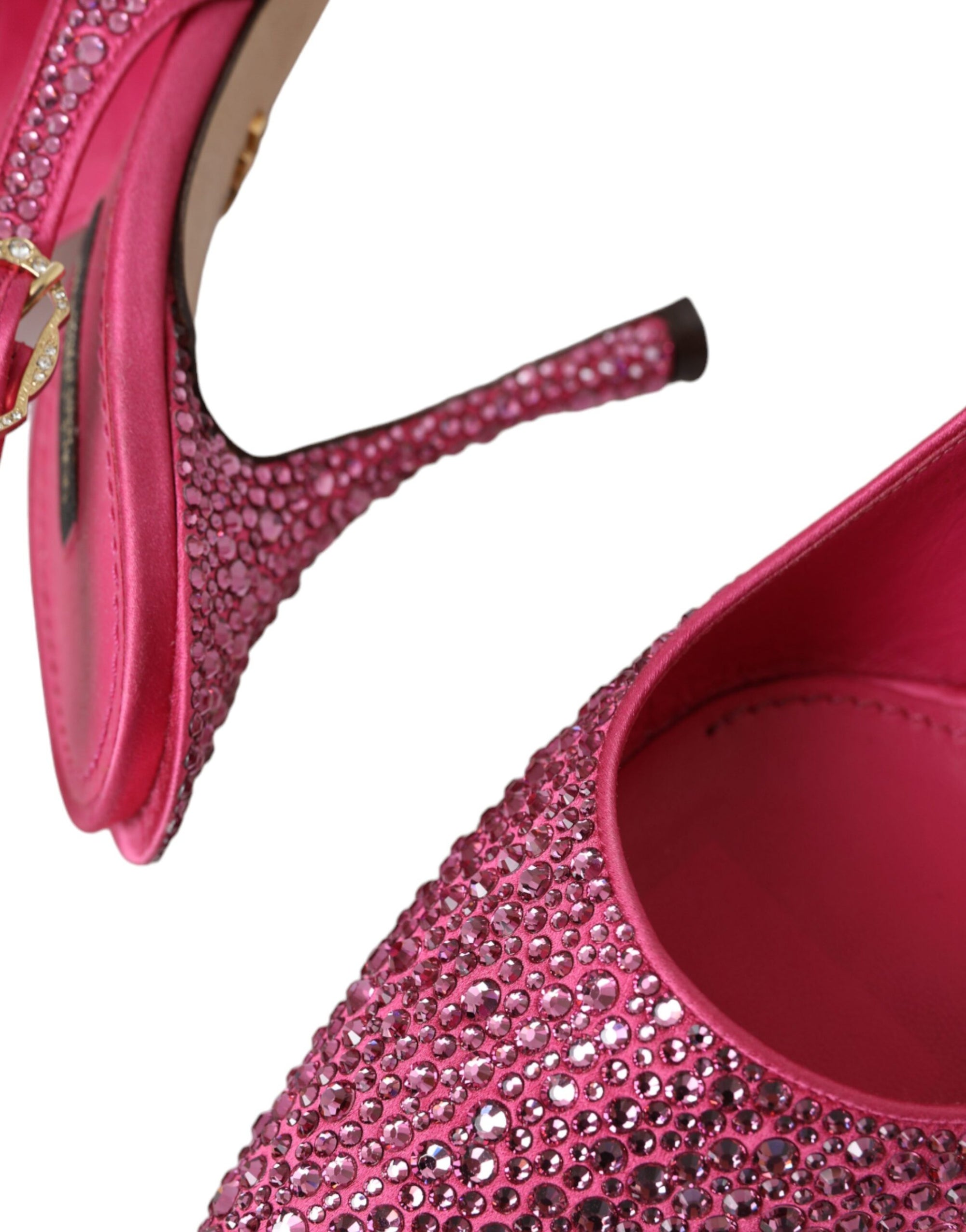 Dolce &amp; Gabbana Pink Strass Crystal Heels Slingbacks Shoes