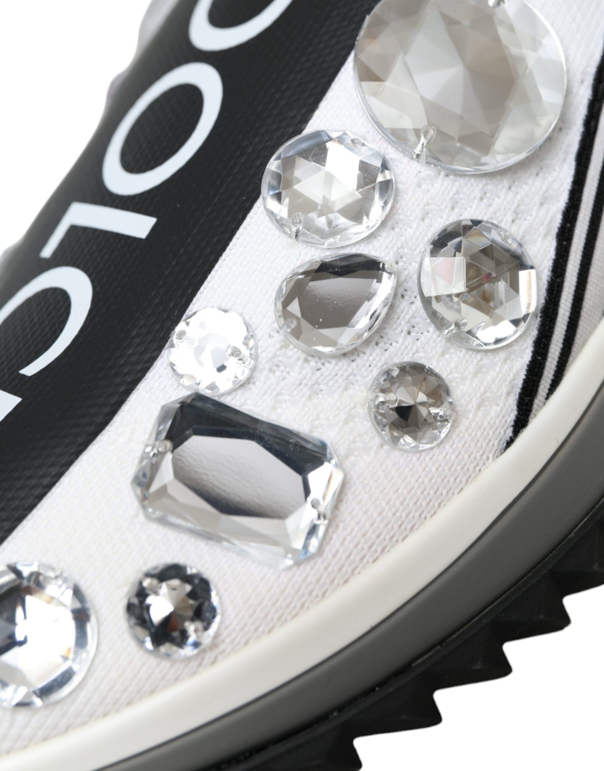 Dolce &amp; Gabbana White Sorrento Crystals Sneakers Shoes