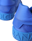 Dolce & Gabbana Blue Leather Fabric Low Top Sneakers Shoes