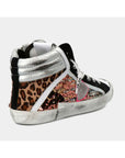 Philippe Model Elegant Gray Leather Sneakers with Sequin Details