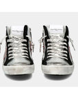 Philippe Model Elegant Gray Leather Sneakers with Sequin Details
