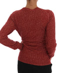 Dolce & Gabbana Red Wool Cardigan Sweater