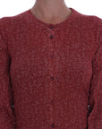 Dolce & Gabbana Red Wool Cardigan Sweater