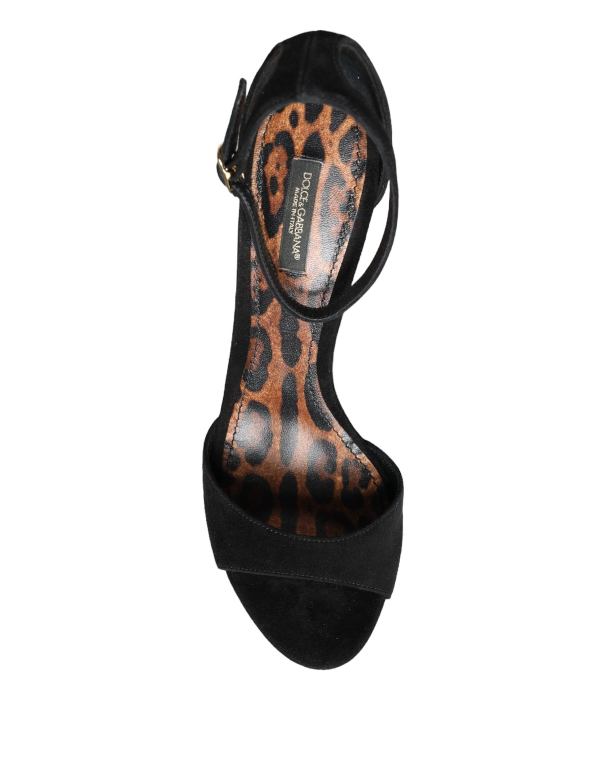 Dolce &amp; Gabbana Black KEIRA Heels Ankle Strap Sandals Shoes
