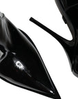 Dolce & Gabbana Black Patent Leather Pointed Ankle Boots Shoes