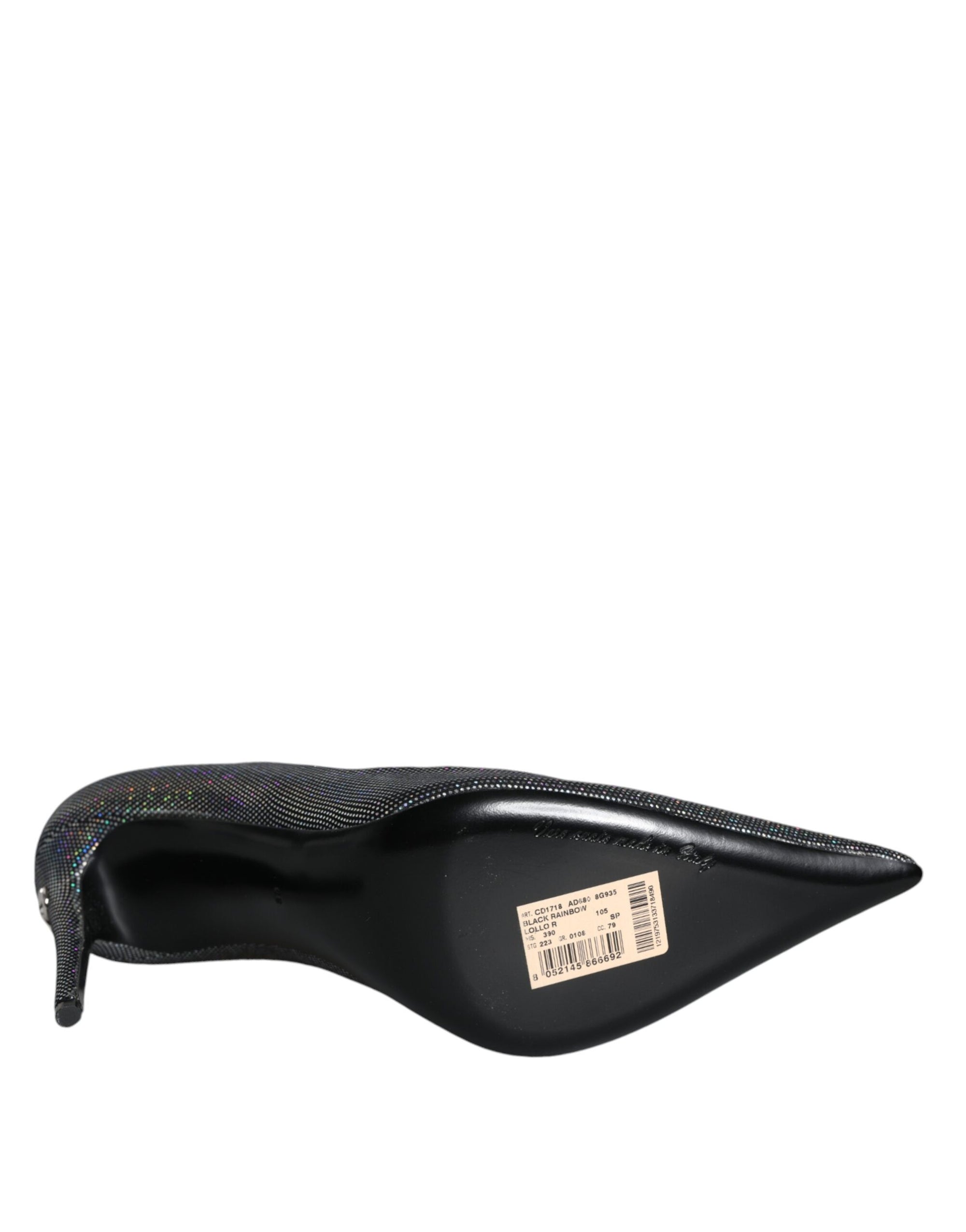Dolce &amp; Gabbana Multicolor Strass Leather Heels Pumps Shoes