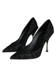 Dolce & Gabbana Black Leopard Lurex High Heels Pumps Shoes