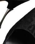 Dolce & Gabbana Black Leopard Lurex High Heels Pumps Shoes