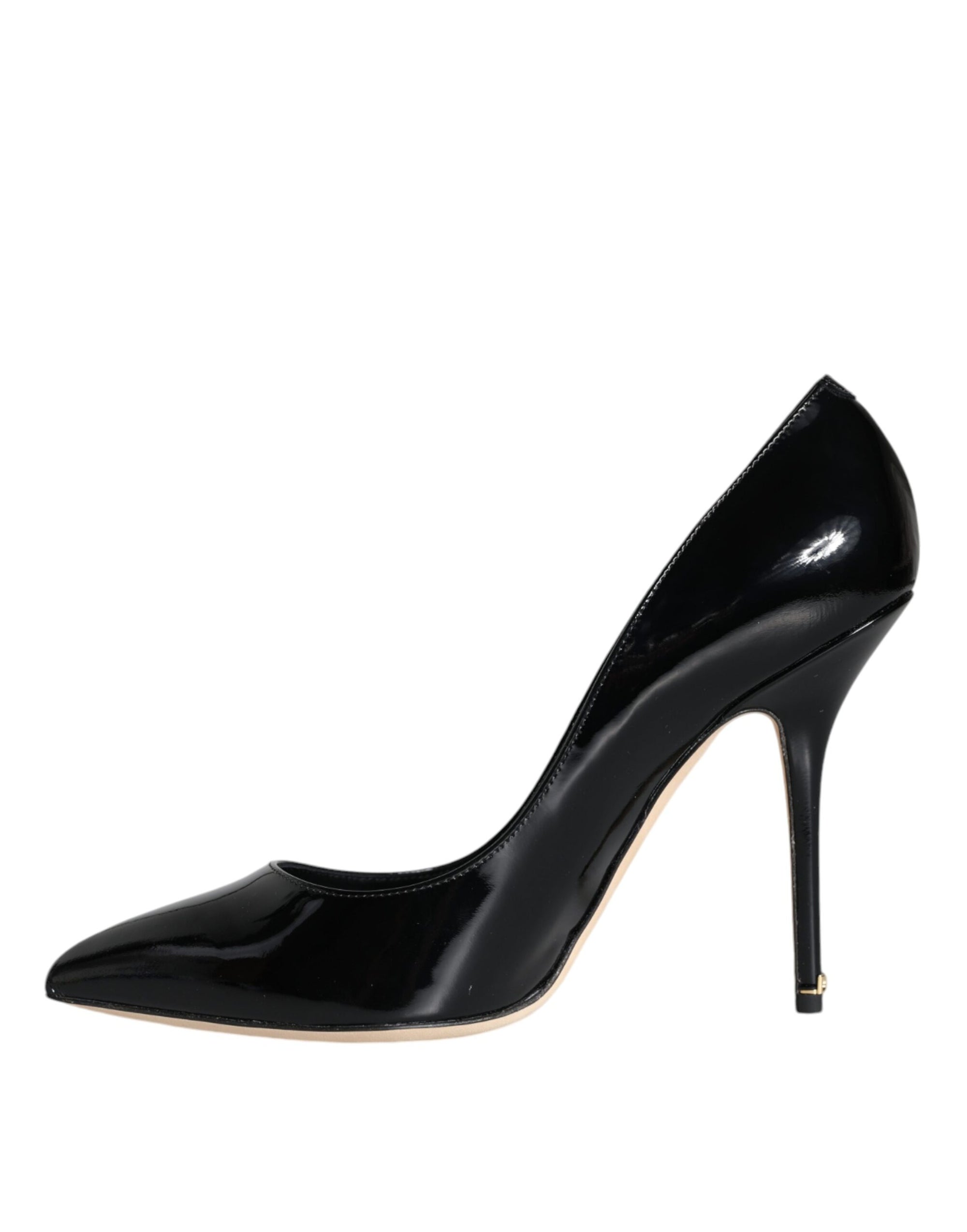 Dolce &amp; Gabbana Black Patent Leather Bellucci Pumps Heels Shoes