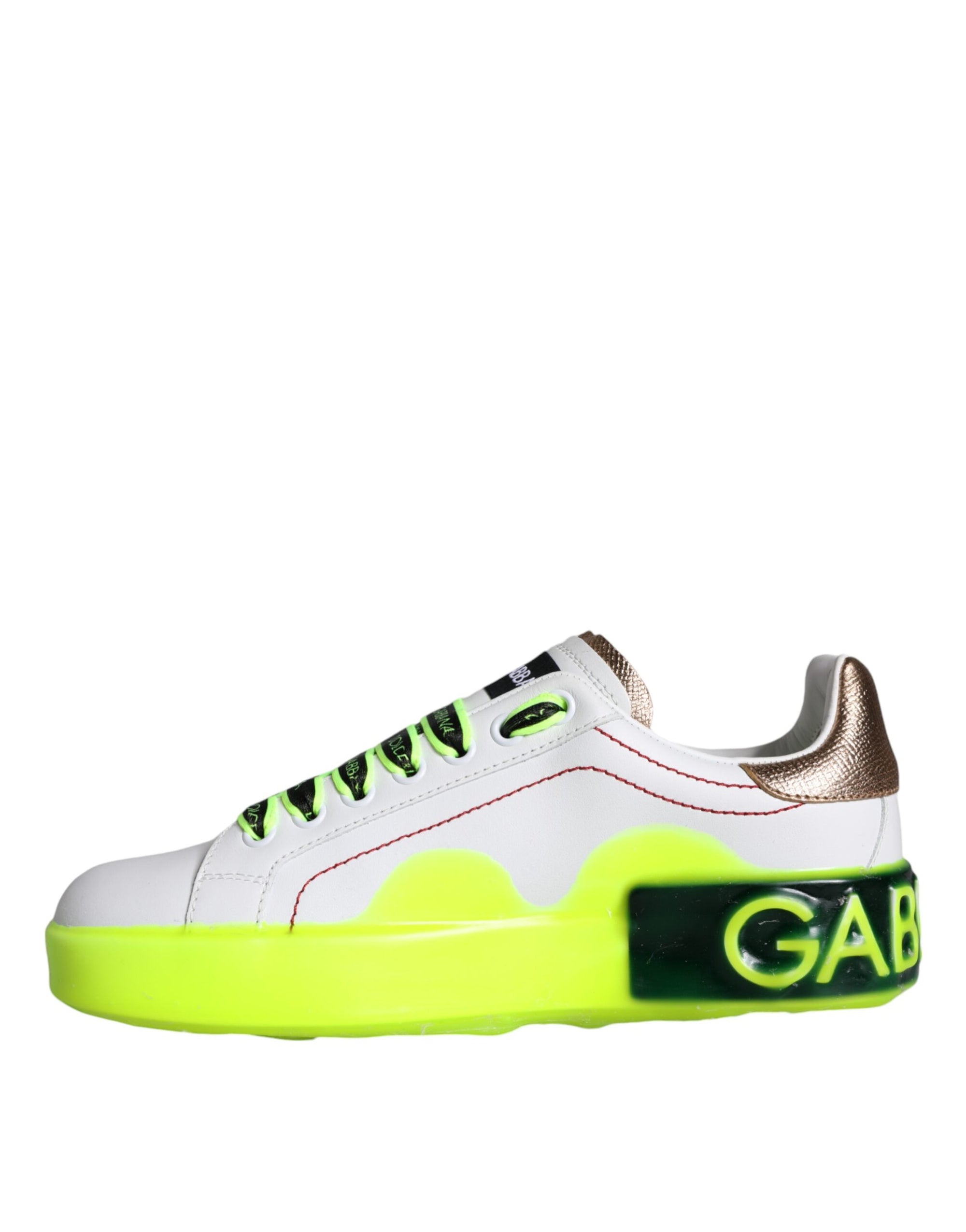 Dolce &amp; Gabbana White Leather Portofino Low Top Sneakers Shoes