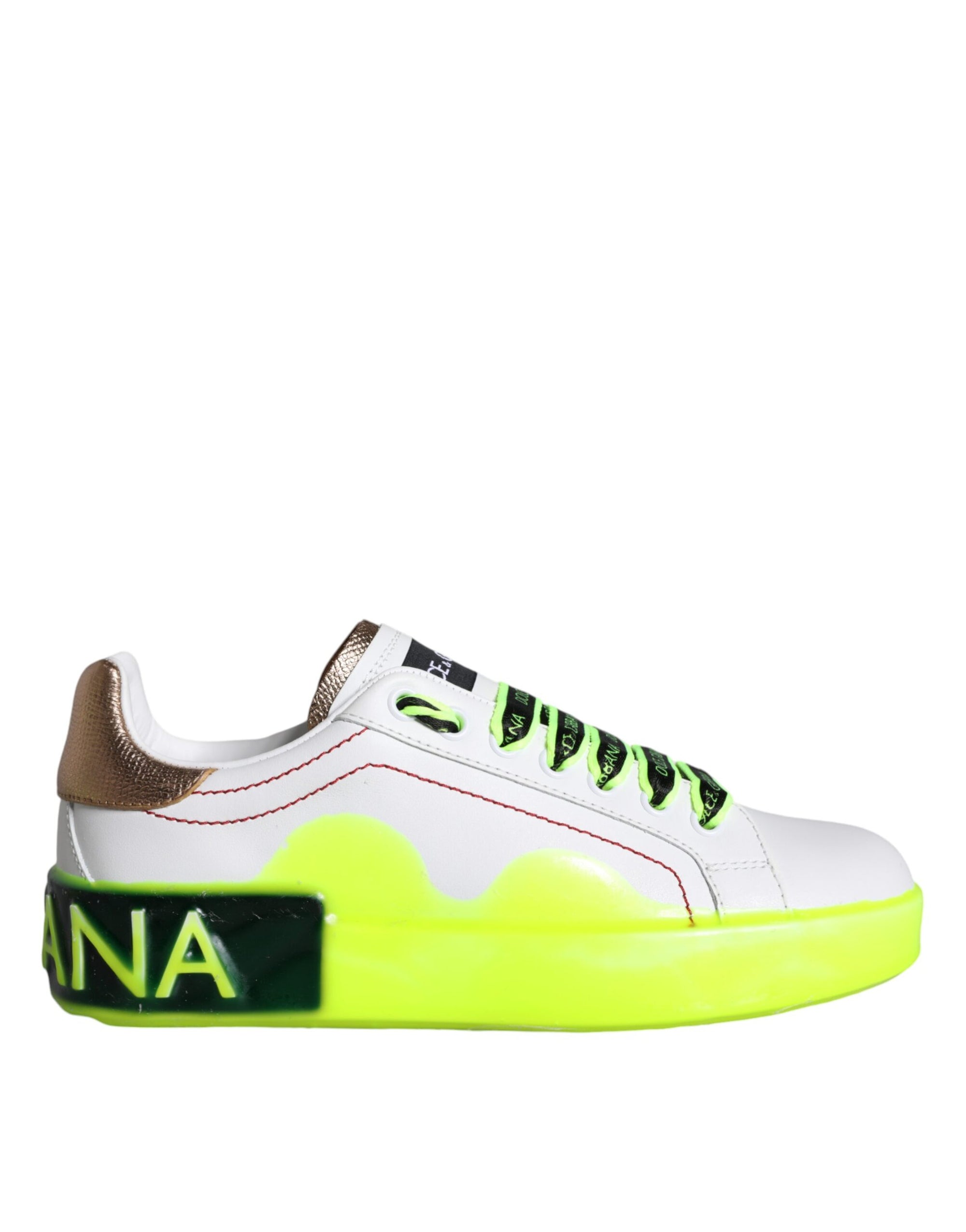 Dolce &amp; Gabbana White Leather Portofino Low Top Sneakers Shoes
