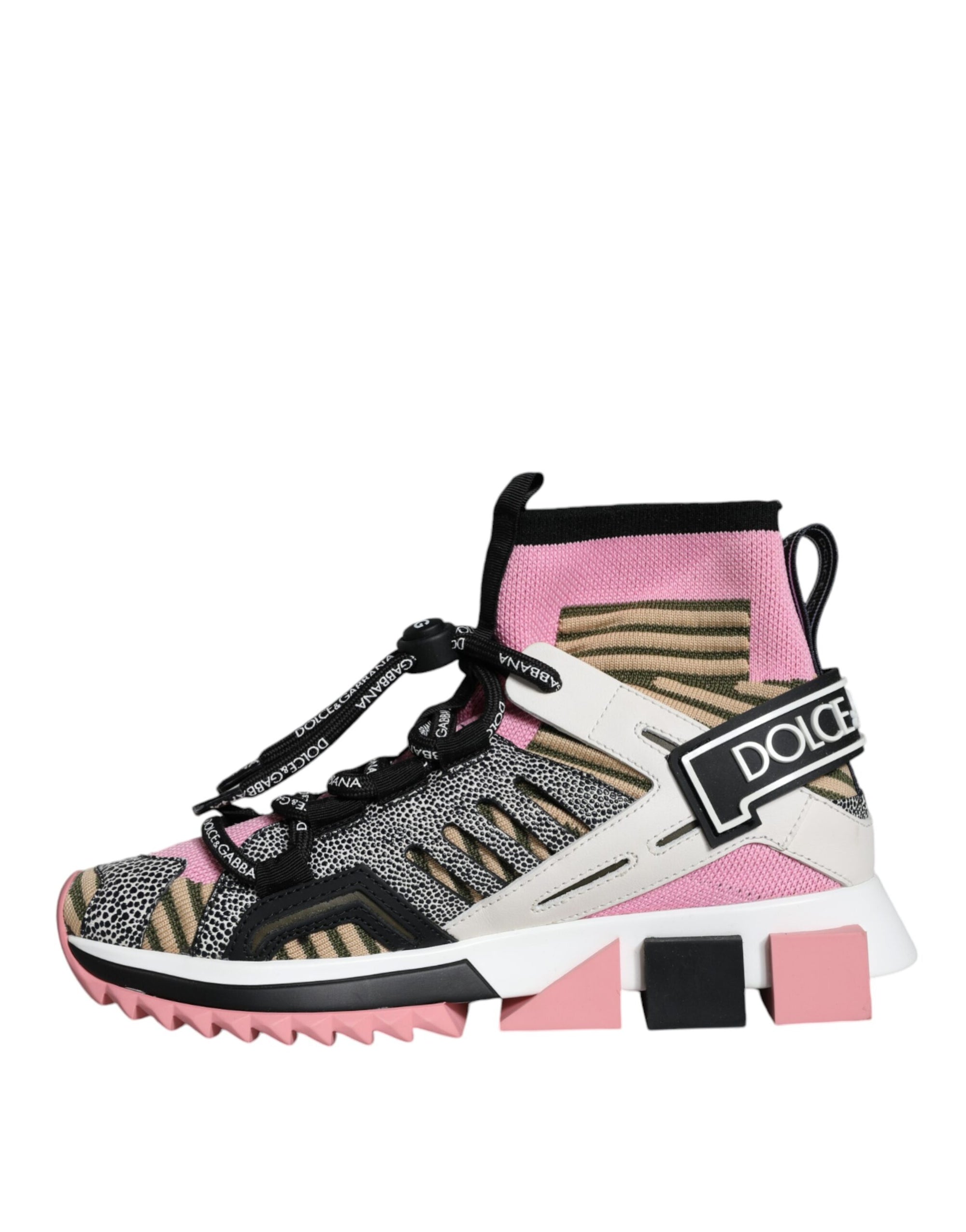 Dolce &amp; Gabbana Multicolor Sorrento Socks Logo Sneakers Shoes