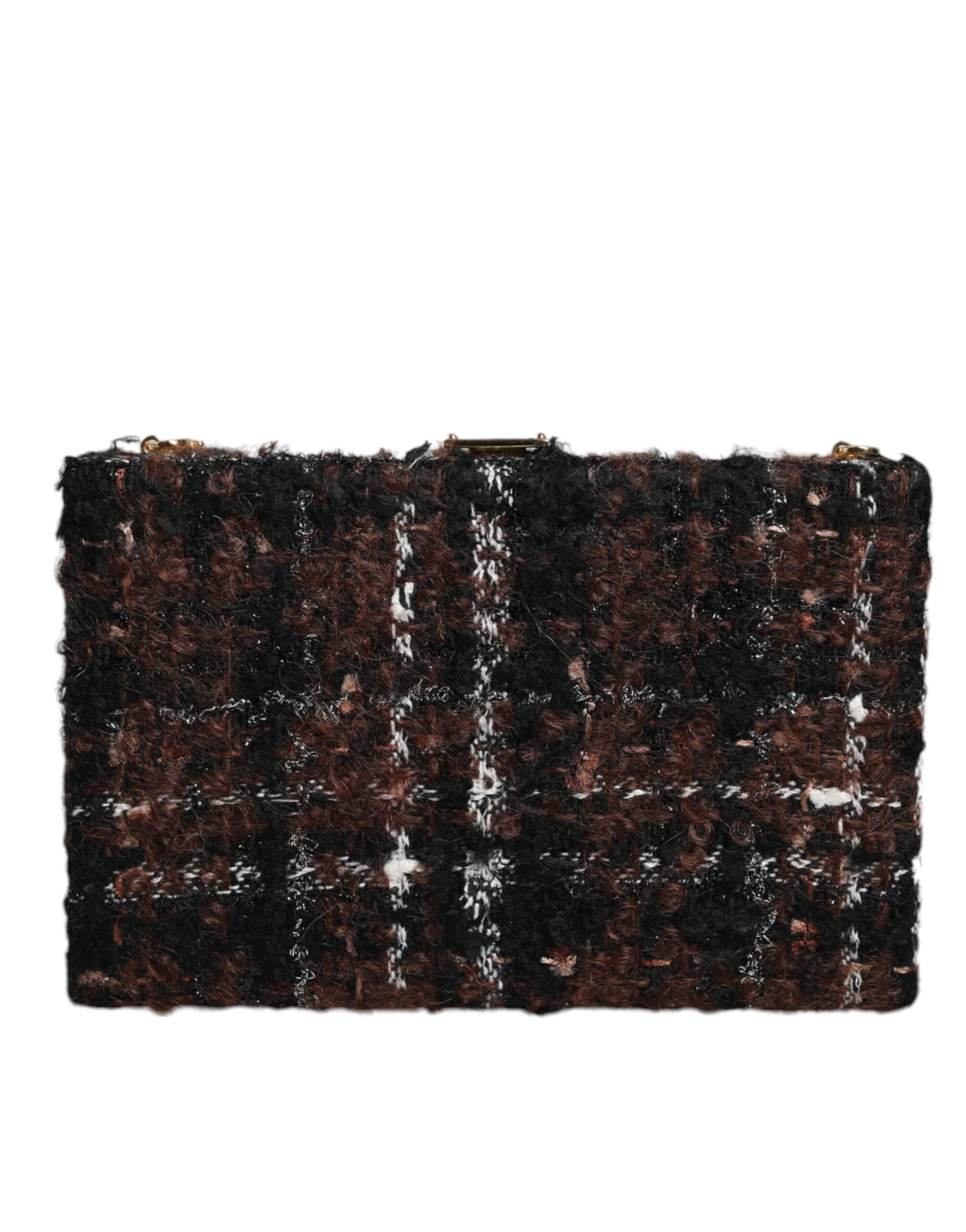 Dolce &amp; Gabbana Multicolor Tweed Floral Clutch Evening Party Purse CrossBody Bag