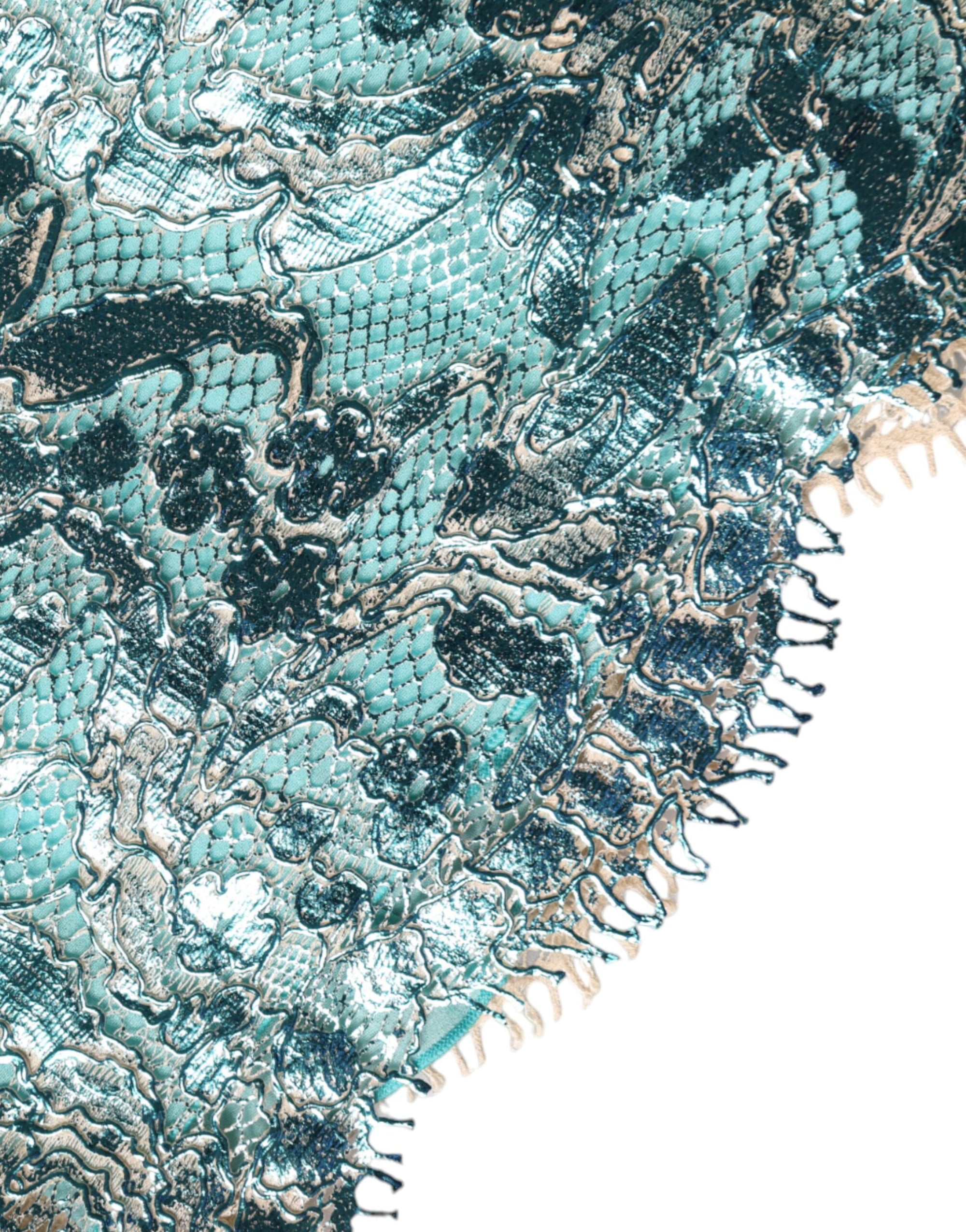Dolce &amp; Gabbana Blue Floral Brocade High Waist Mini Skirt