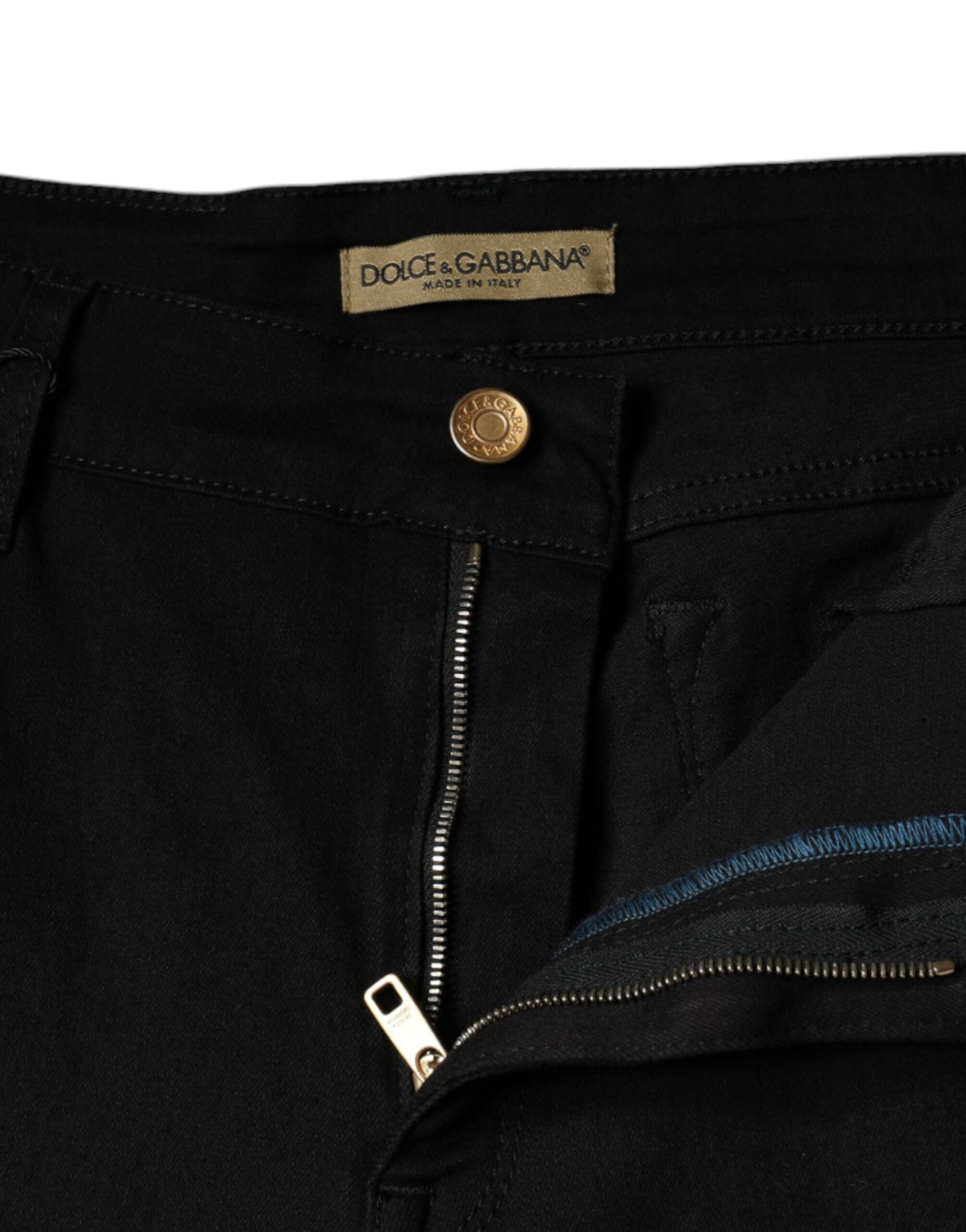 Dolce &amp; Gabbana Black Cotton Stretch Skinny Denim Jeans