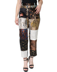 Dolce & Gabbana Multicolor Patchwork Jacquard High Waist Pants