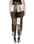 Dolce & Gabbana Multicolor Patchwork Jacquard High Waist Pants