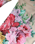 Dolce & Gabbana Beige Floral Jacquard High Waist Tapered Pants