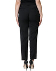Dolce & Gabbana Black High Waist Tapered Women Pants