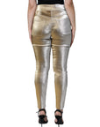 Dolce & Gabbana Metallic Gold High Waist Skinny Pants