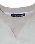 Dolce & Gabbana White Nylon Stretch Crew Neck Pullover Sweater