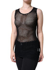 Dolce & Gabbana Black Mesh See Through Sleeveless Tank Top