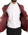 Dolce & Gabbana Radiant Red Leather Biker Motorcycle Jacket