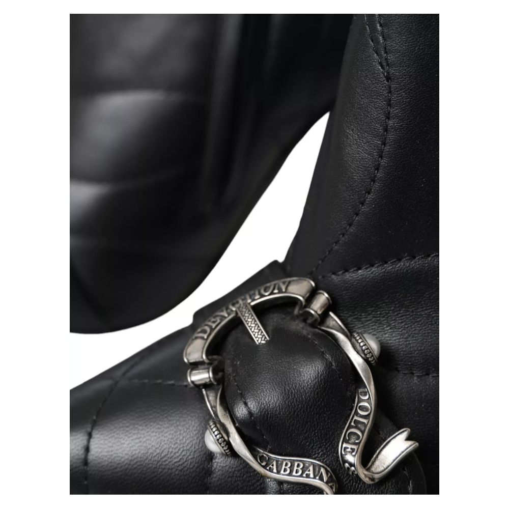 Dolce &amp; Gabbana Black Leather Di Lambskin Boot