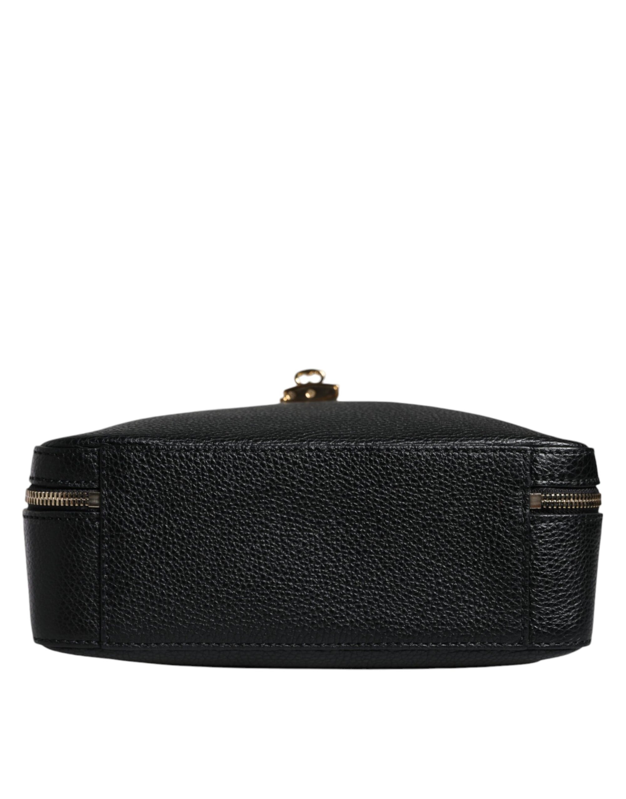 Dolce &amp; Gabbana Black Calfskin Leather Welcome Handbag Bag
